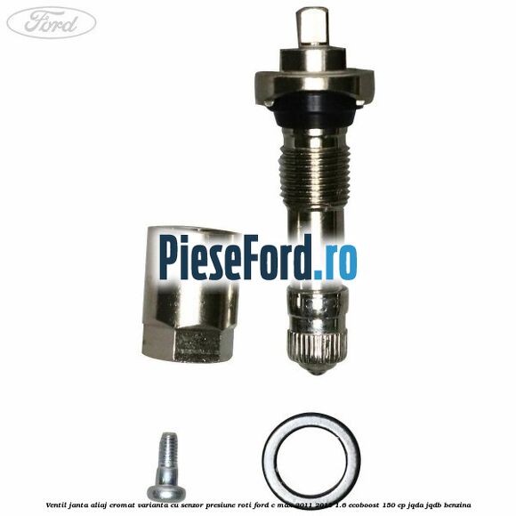 Ventil janta aliaj cromat, varianta cu senzor presiune roti Ford C-Max 2011-2015 1.6 EcoBoost 150 cp Ventil janta aliaj cromat, varianta cu senzor presiune roti Ford C-Max 2011-2015 1.6 EcoBoost 150 cp JQDA, JQDB benzina