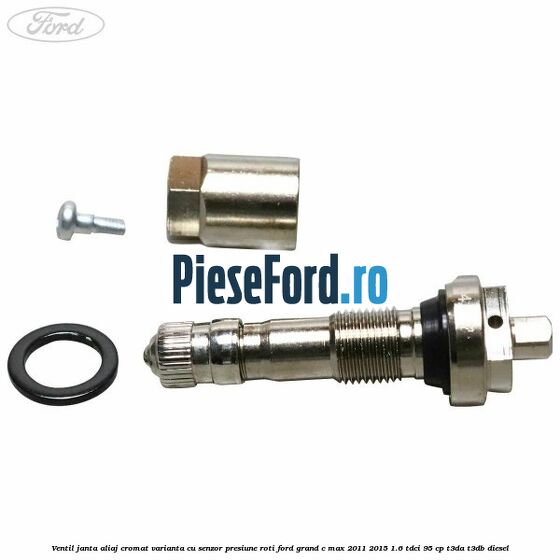 Ventil janta aliaj cromat, varianta cu senzor presiune roti Ford Grand C-Max 2011-2015 1.6 TDCi 95 cp T3DA, T3DB diesel