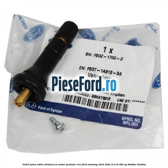 Ventil janta tabla, varianta cu senzor presiune roti Ford Mustang 2018-2022 5.0 V8 450 cp 50SDEM benzina