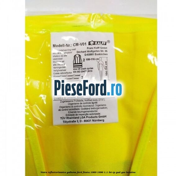 Vesta reflectorizanta galbena Ford Fiesta 1989-1996 1.1 54 cp GUD, GUE benzina