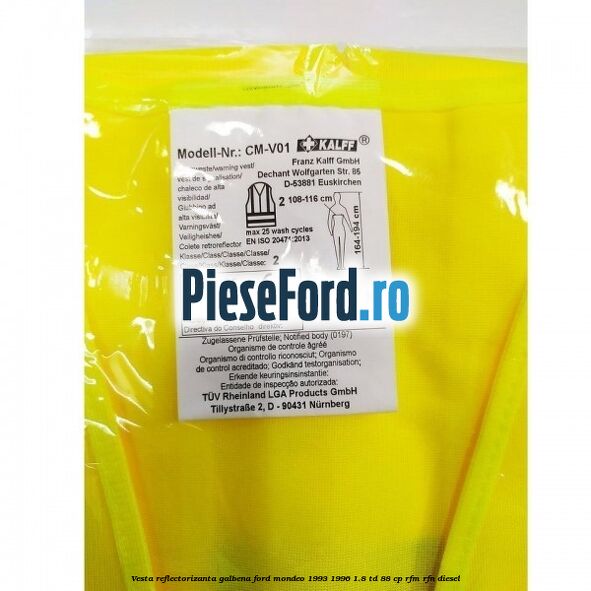Vesta reflectorizanta galbena Ford Mondeo 1993-1996 1.8 TD 88 cp RFM, RFN diesel