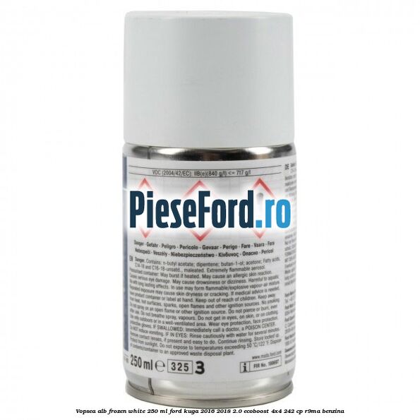 Vopsea alb Frozen White, 250 ml Ford Kuga 2016-2018 2.0 EcoBoost 4x4 242 cp R9MA benzina