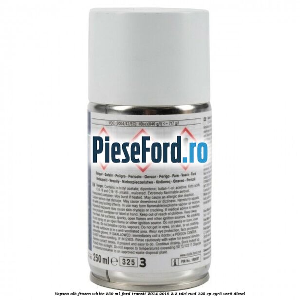 Vopsea alb Frozen White, 250 ml Ford Transit 2014-2018 2.2 TDCi RWD 125 cp CYR5, USR6 diesel