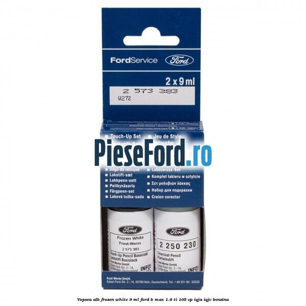 Vopsea alb Frozen White, 9 ml Ford B-Max 1.6 Ti 105 cp