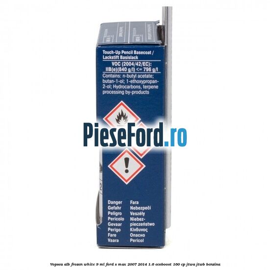 Vopsea alb Frozen White, 9 ml Ford S-Max 2007-2014 1.6 EcoBoost 160 cp JTWA, JTWB benzina