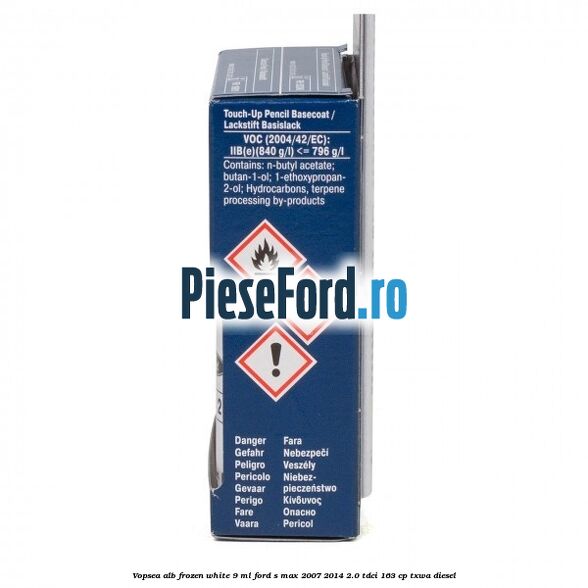 Vopsea alb Frozen White, 9 ml Ford S-Max 2007-2014 2.0 TDCi 163 cp TXWA diesel