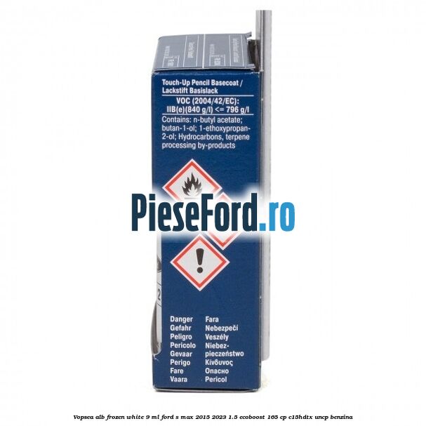 Vopsea alb Frozen White, 9 ml Ford S-Max 2015-2023 1.5 EcoBoost 165 cp C15HDTX, UNCP benzina