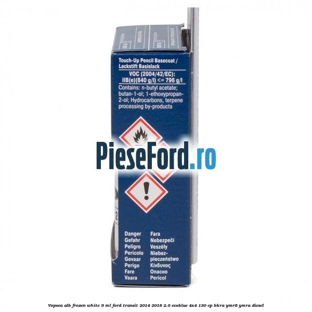 Vopsea alb Frozen White, 9 ml Ford Transit 2014-2018 2.0 EcoBlue 4x4 130 cp BKRA, YMR6, YMRA diesel