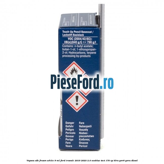 Vopsea alb Frozen White, 9 ml Ford Transit 2019-2023 2.0 EcoBlue 4x4 170 cp BLRA, YNR6, YNRA diesel