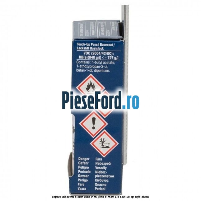 Vopsea albastru Blazer Blue, 9 ml Ford B-Max 1.6 TDCi 95 cp T3JB diesel
