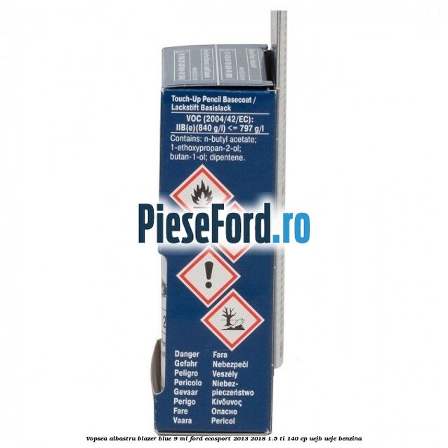 Vopsea albastru Blazer Blue, 9 ml Ford EcoSport 2013-2018 1.5 Ti 140 cp UEJB, UEJE benzina