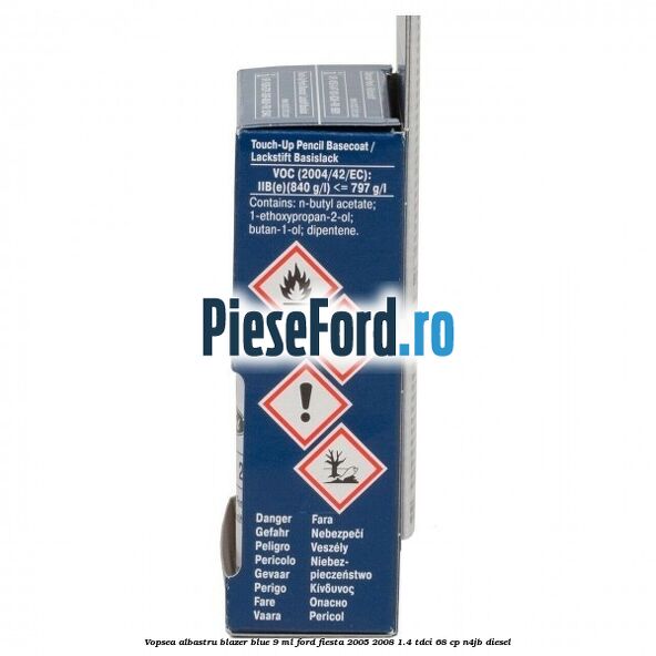 Vopsea albastru Blazer Blue, 9 ml Ford Fiesta 2005-2008 1.4 TDCi 68 cp N4JB diesel