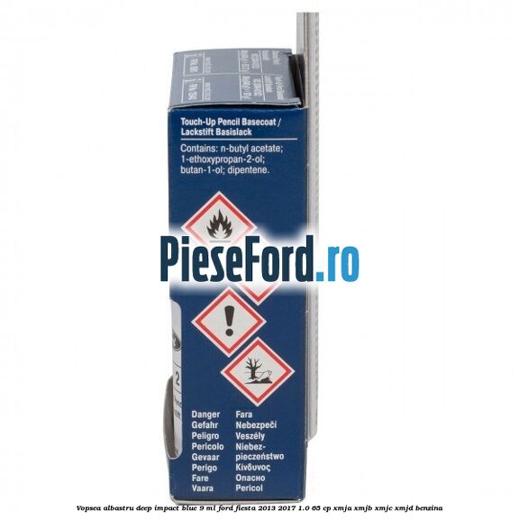 Vopsea albastru Deep Impact Blue, 9 ml Ford Fiesta 2013-2017 1.0 65 cp XMJA, XMJB, XMJC, XMJD benzina