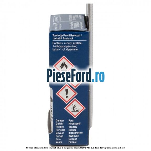 Vopsea albastru Deep Impact Blue, 9 ml Ford S-Max 2007-2014 2.0 TDCi 115 cp KLWA, TYWA diesel