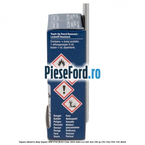 Vopsea albastru Deep Impact Blue, 9 ml Ford S-Max 2015-2023 2.0 TDCi 4x4 150 cp T7CI, T7CJ, T7CK, T7CL diesel