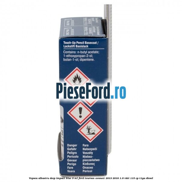 Vopsea albastru Deep Impact Blue, 9 ml Ford Tourneo Connect 2013-2018 1.6 TDCi 115 cp T1GA diesel