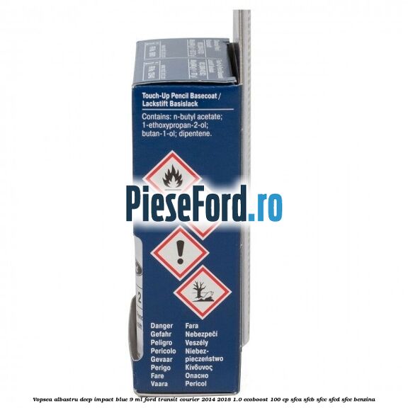 Vopsea albastru Deep Impact Blue, 9 ml Ford Transit Courier 2014-2018 1.0 EcoBoost 100 cp Vopsea albastru Deep Impact Blue, 9 ml Ford Transit Courier 2014-2018 1.0 EcoBoost 100 cp SFCA, SFCB, SFCC, SFCD, SFCE benzina
