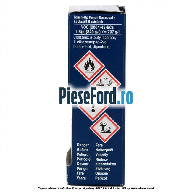 Vopsea albastru Ink Blue, 9 ml Ford Galaxy 2007-2014 2.0 TDCi 136 cp AZWC, UKWA diesel