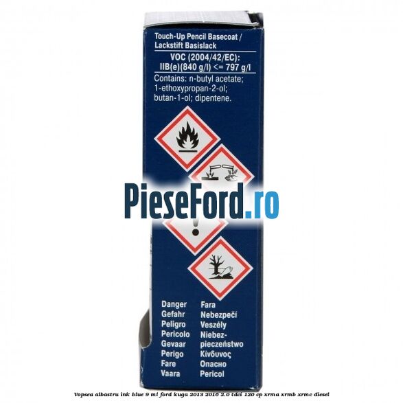 Vopsea albastru Ink Blue, 9 ml Ford Kuga 2013-2016 2.0 TDCi 120 cp XRMA, XRMB, XRMC diesel