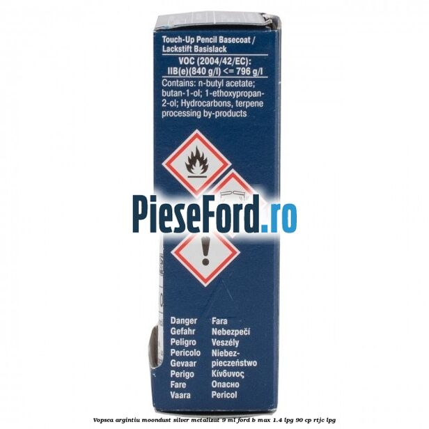 Vopsea argintiu Moondust silver metalizat, 9 ml Ford B-Max 1.4 LPG 90 cp RTJC LPG