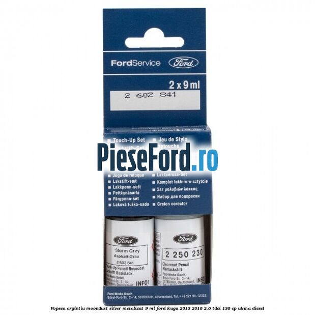 Vopsea argintiu Moondust silver metalizat, 9 ml Ford Kuga 2013-2016 2.0 TDCi 136 cp Vopsea argintiu Moondust silver metalizat, 9 ml Ford Kuga 2013-2016 2.0 TDCi 136 cp UKMA diesel