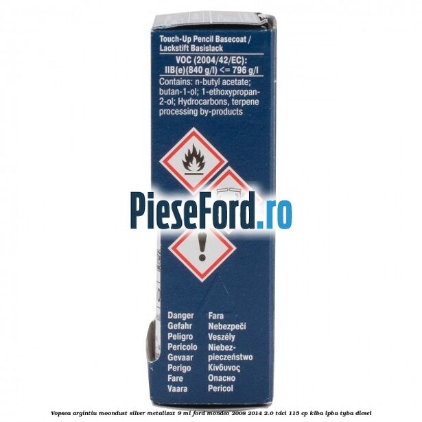Vopsea argintiu Moondust silver metalizat, 9 ml Ford Mondeo 2008-2014 2.0 TDCi 115 cp Vopsea argintiu Moondust silver metalizat, 9 ml Ford Mondeo 2008-2014 2.0 TDCi 115 cp KLBA, LPBA, TYBA diesel