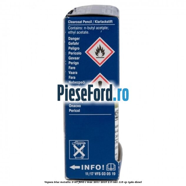 Vopsea blue metallic, 9 ml Ford C-Max 2011-2015 2.0 TDCi 115 cp TYDA diesel