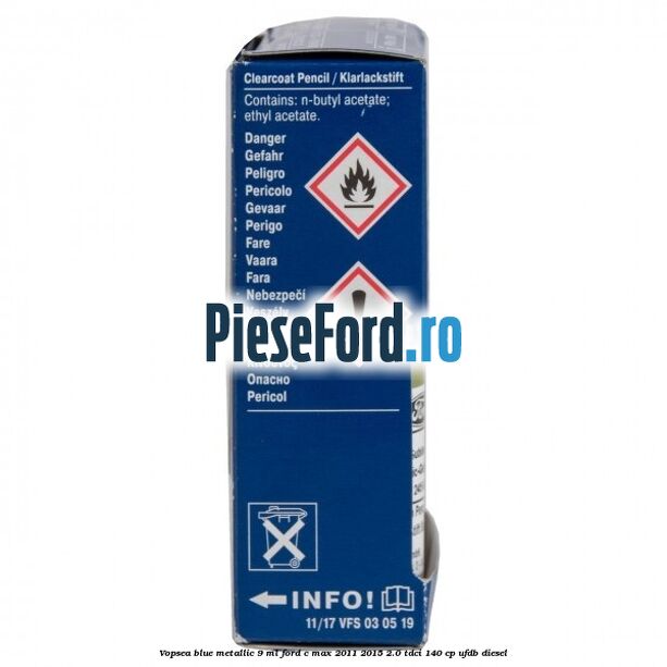 Vopsea blue metallic, 9 ml Ford C-Max 2011-2015 2.0 TDCi 140 cp UFDB diesel