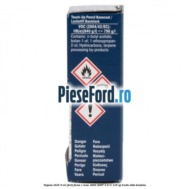 Vopsea chill, 9 ml Ford Focus C-Max 2003-2007 1.6 Ti 115 cp HXDA, SIDA benzina
