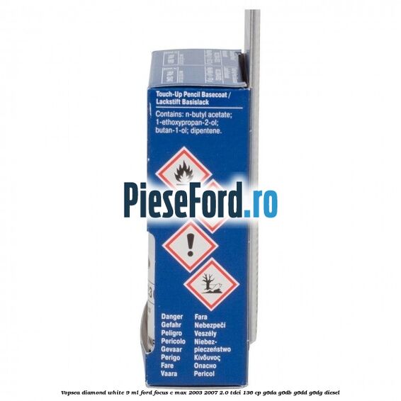 Vopsea diamond white, 9 ml Ford Focus C-Max 2003-2007 2.0 TDCi 136 cp G6DA, G6DB, G6DD, G6DG diesel