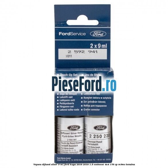 Vopsea difused silver, 9 ml Ford Kuga 2016-2018 1.5 EcoBoost 4x4 176 cp M9ME benzina