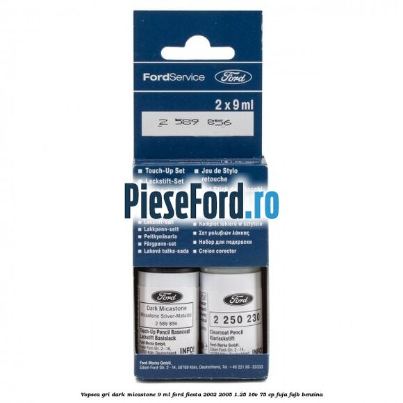 Vopsea gri Dark Micastone, 9 ml Ford Fiesta 2002-2005 1.25 16V 75 cp FUJA, FUJB benzina