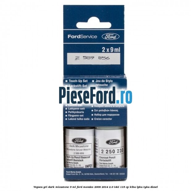 Vopsea gri Dark Micastone, 9 ml Ford Mondeo 2008-2014 2.0 TDCi 115 cp KLBA, LPBA, TYBA diesel
