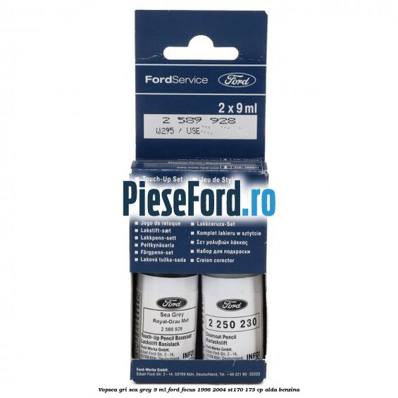 Vopsea gri Sea Grey, 9 ml Ford Focus 1998-2004 ST170 173 cp ALDA benzina
