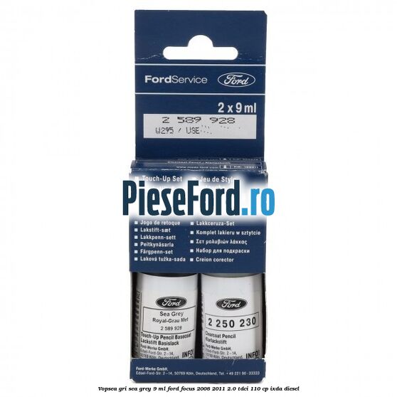 Vopsea gri Sea Grey, 9 ml Ford Focus 2008-2011 2.0 TDCi 110 cp IXDA diesel