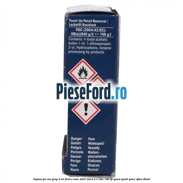 Vopsea gri Sea Grey, 9 ml Ford S-Max 2007-2014 2.0 TDCi 140 cp QXWA, QXWB, QXWC, UFWA diesel
