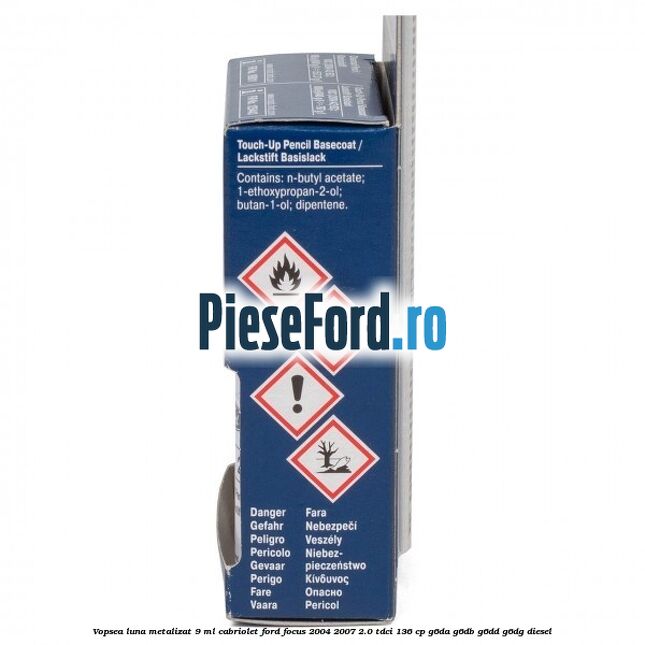 Vopsea luna metalizat 9 ml Cabriolet Ford Focus 2004-2007 2.0 TDCi 136 cp G6DA, G6DB, G6DD, G6DG diesel
