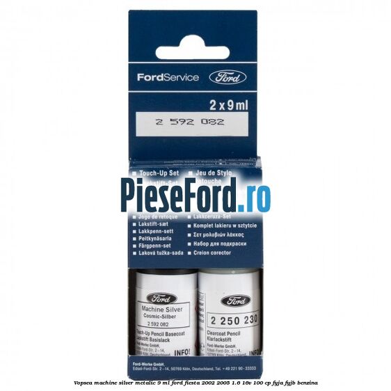 Vopsea machine silver metalic, 9 ml Ford Fiesta 2002-2005 1.6 16V 100 cp FYJA, FYJB benzina