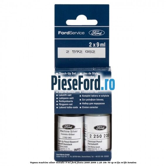 Vopsea machine silver metalic, 9 ml Ford Fiesta 2005-2008 1.25 16V 70 cp M7JA, M7JB benzina