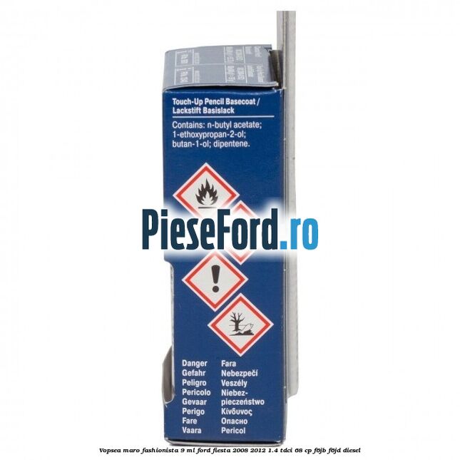 Vopsea maro Fashionista, 9 ml Ford Fiesta 2008-2012 1.4 TDCi 68 cp F6JB, F6JD diesel