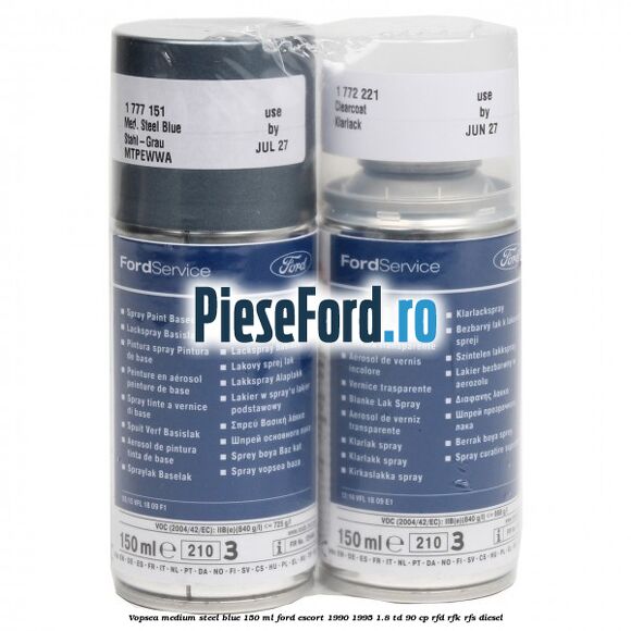 Vopsea medium steel blue, 150 ml Ford Escort 1990-1995 1.8 TD 90 cp RFD, RFK, RFS diesel