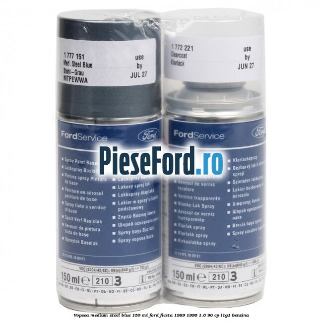Vopsea medium steel blue, 150 ml Ford Fiesta 1989-1996 1.6 90 cp L1G1 benzina