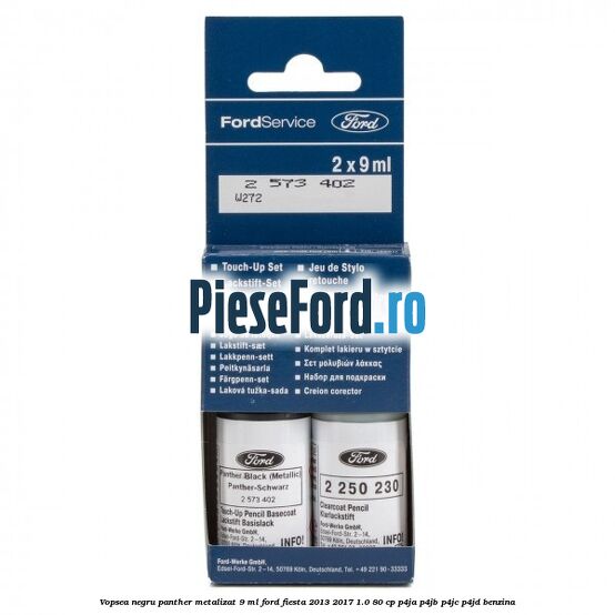 Vopsea negru Panther metalizat, 9 ml Ford Fiesta 2013-2017 1.0 80 cp P4JA, P4JB, P4JC, P4JD benzina