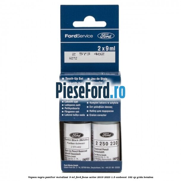 Vopsea negru Panther metalizat, 9 ml Ford Focus Active 2019-2023 1.5 EcoBoost 182 cp