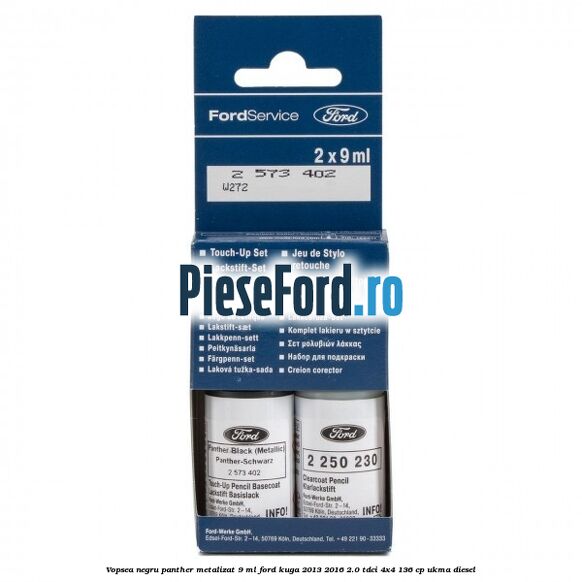 Vopsea negru Panther metalizat, 9 ml Ford Kuga 2013-2016 2.0 TDCi 4x4 136 cp