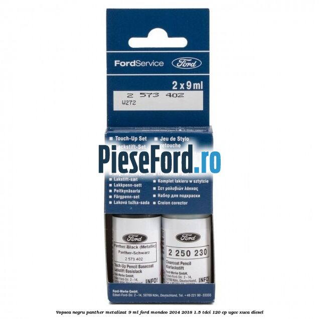 Vopsea negru Panther metalizat, 9 ml Ford Mondeo 2014-2018 1.5 TDCi 120 cp UGCC, XUCA diesel