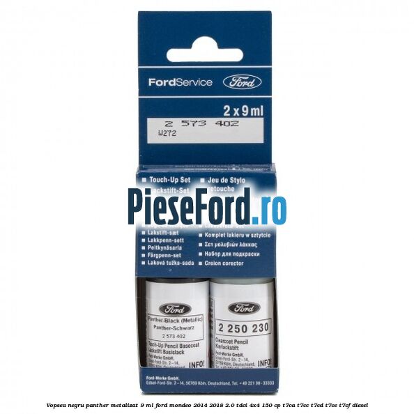 Vopsea negru Panther metalizat, 9 ml Ford Mondeo 2014-2018 2.0 TDCi 4x4 150 cp T7CA, T7CC, T7CD, T7CE, T7CF diesel