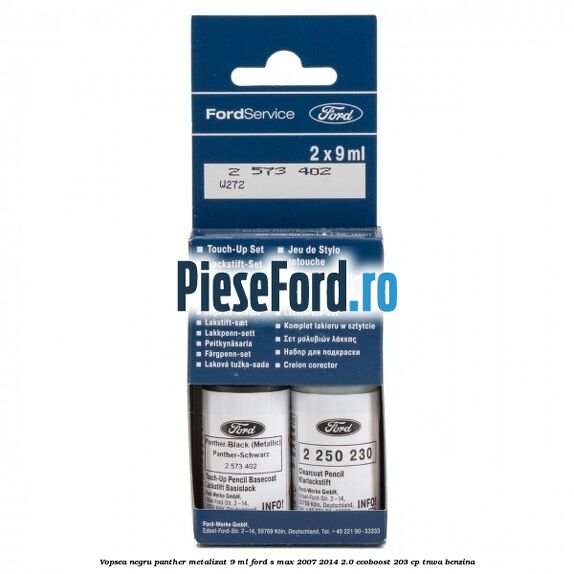 Vopsea negru Panther metalizat, 9 ml Ford S-Max 2007-2014 2.0 EcoBoost 203 cp