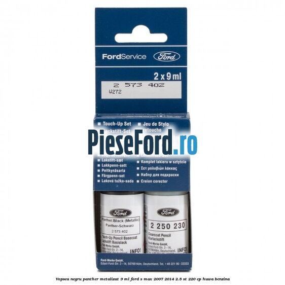 Vopsea negru Panther metalizat, 9 ml Ford S-Max 2007-2014 2.5 ST 220 cp