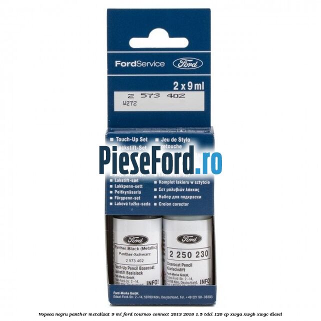 Vopsea negru Panther metalizat, 9 ml Ford Tourneo Connect 2013-2018 1.5 TDCi 120 cp